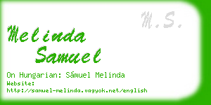 melinda samuel business card