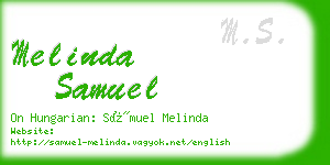 melinda samuel business card